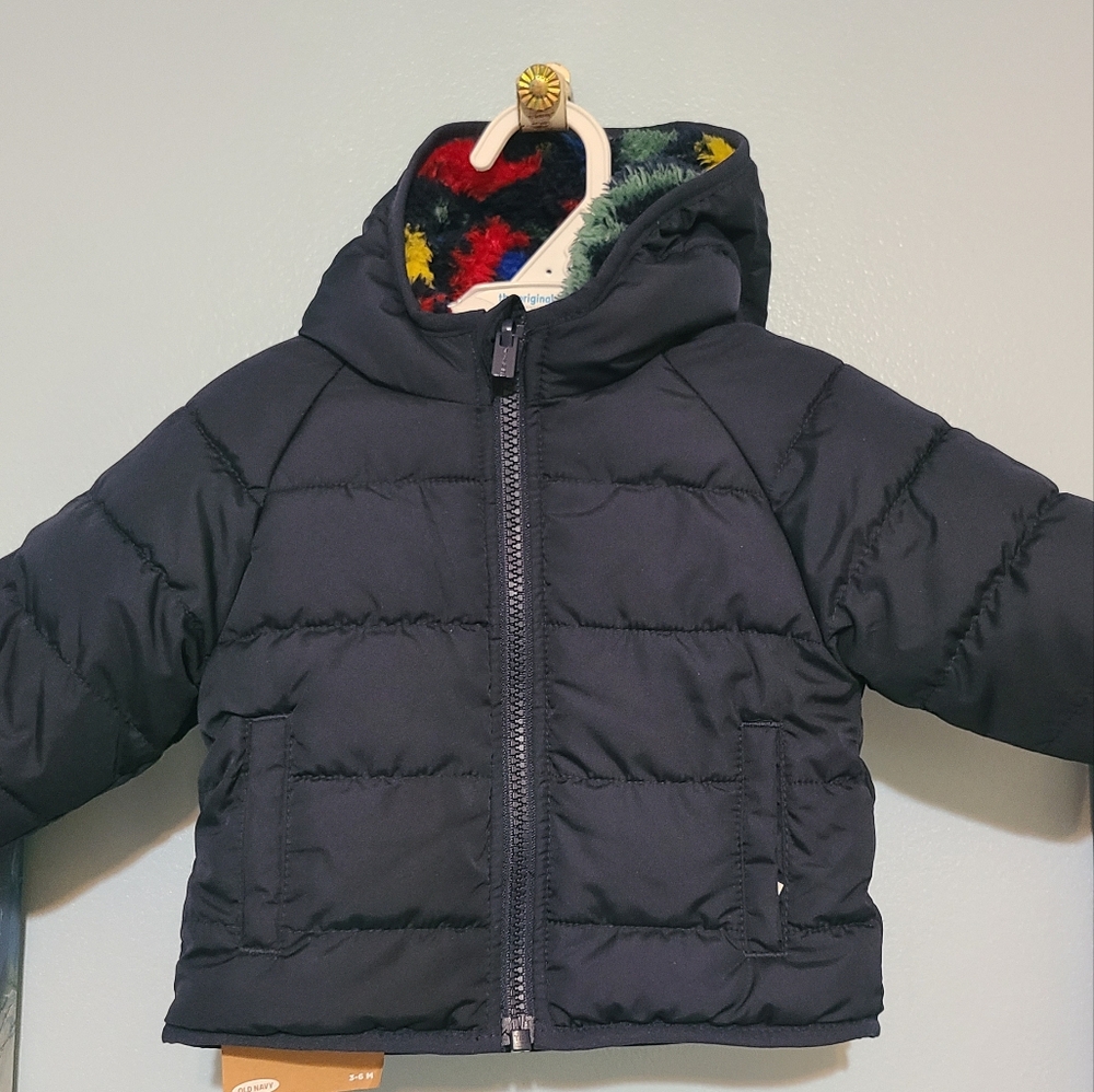 Old Navy_Baby's Reverable Black Puffer Jacket